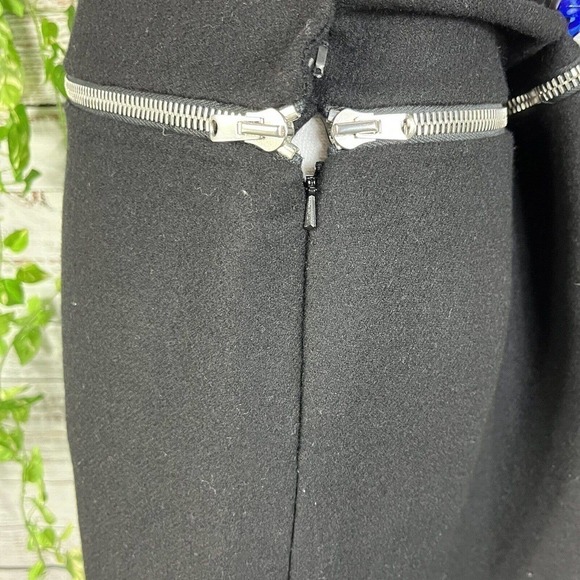 Carlisle Skirt size 4 Black Wool Zippers Above Knee Winter Club Ski Resort Slim - Picture 6 of 9
